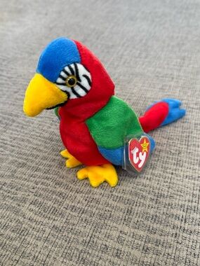 Jabber the Parrot Beanie Baby by Ty with Tag Protector